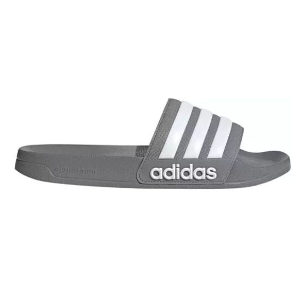 NEW adidas Adilette Shower‎ Men's Slide Sandal Gray White Size 8